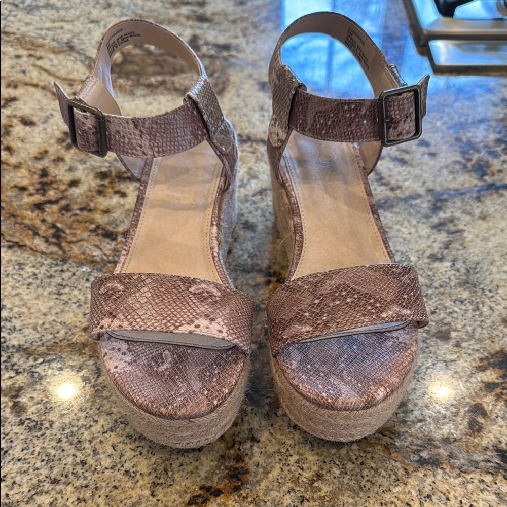 Coconuts Women's Snake Print Wedge Sandals